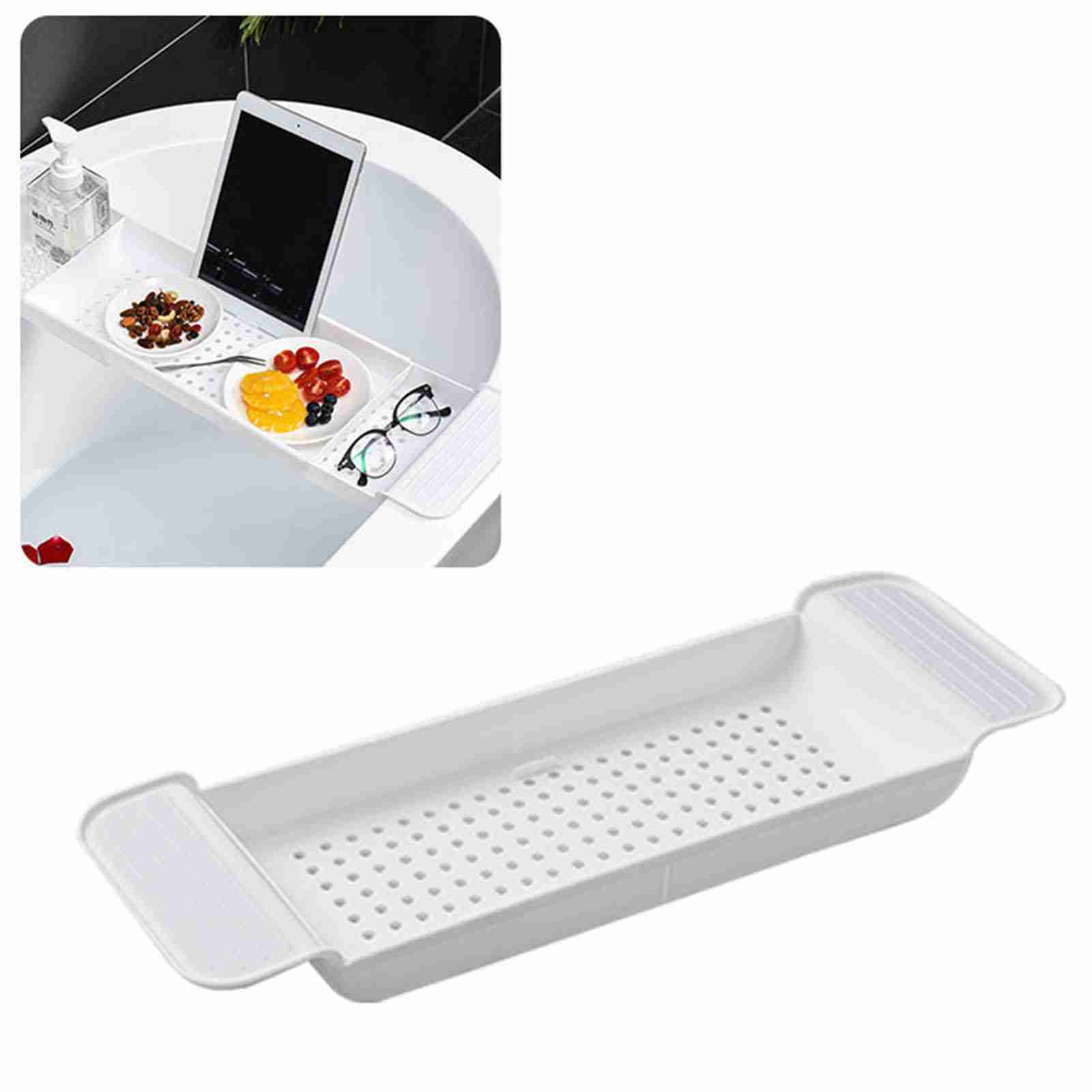 Bath Caddy Tray - 1Pc Expandable Bathtub Tray Stable Placement
