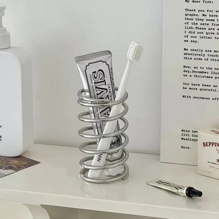 Home Bathroom Gadgets - Stainless Steel Toothbrush Holder Metal Bathroom