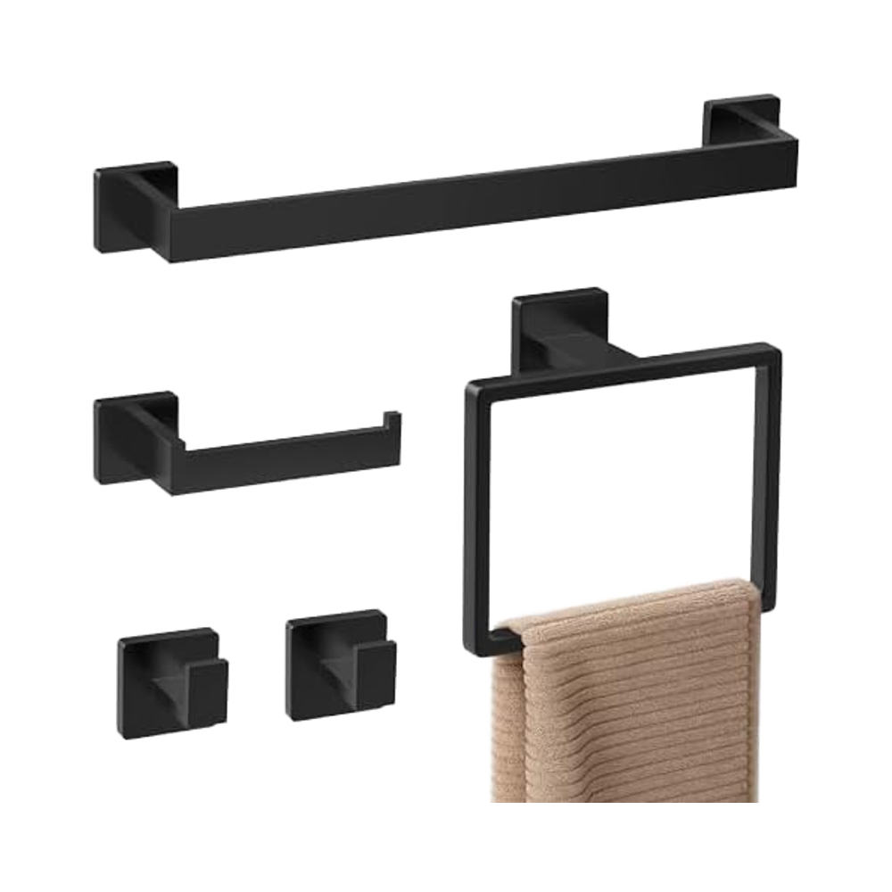 Towel Bar Stainless - Matte Black Stainless Steel Eco-friendly Wall-mounted