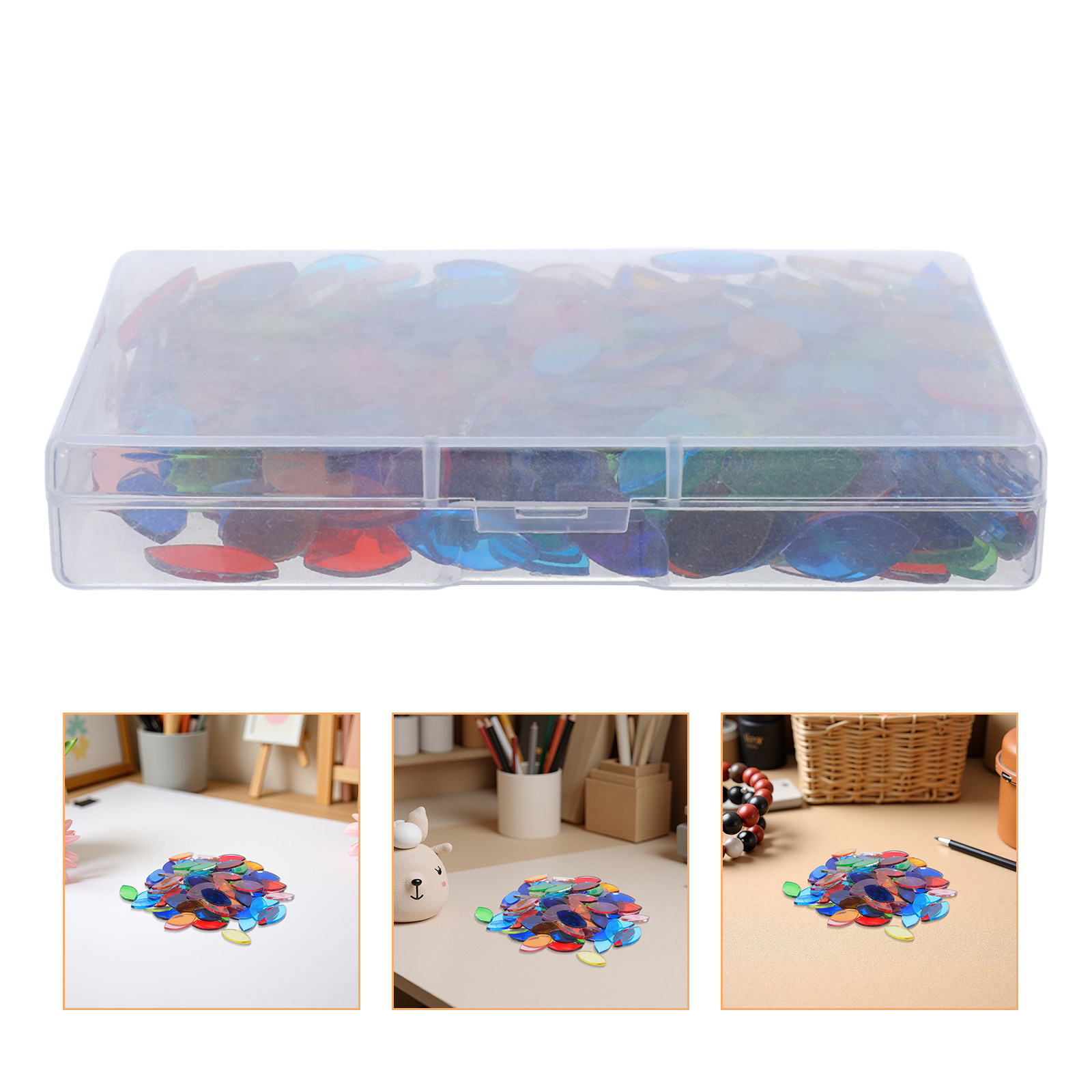 Home Bathroom Tiles - 443Pcs Leaf Glass Mosaic Tiles Flat