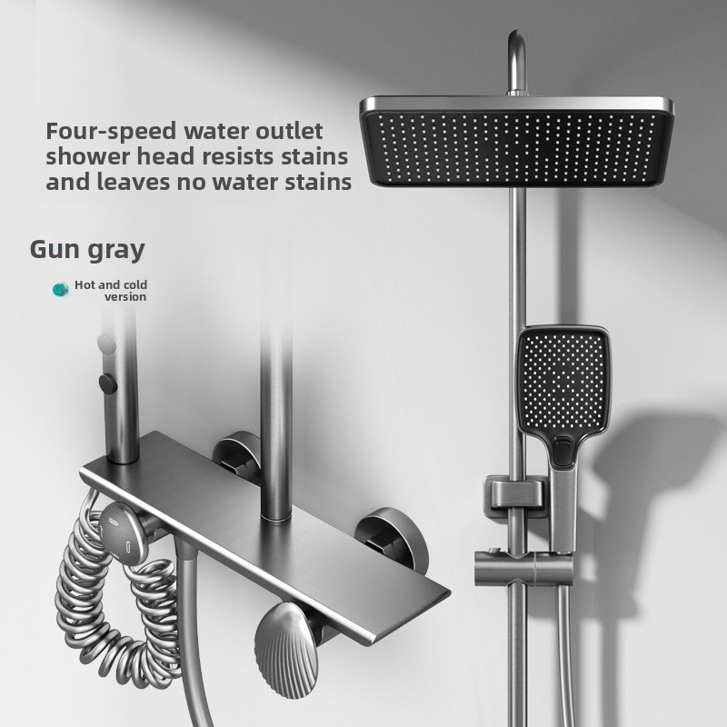 Home For Bathroom - All Copper Gunmetal Shower Faucet Set