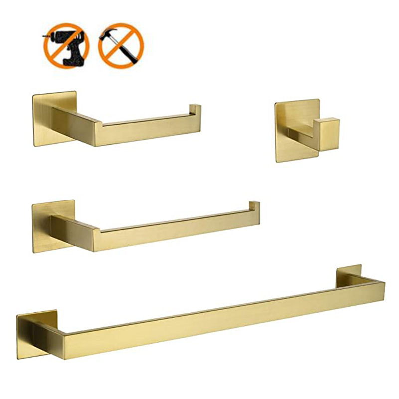 Towel Bar Stainless - 304 Stainless Steel 4-Piece Gold Bathroom