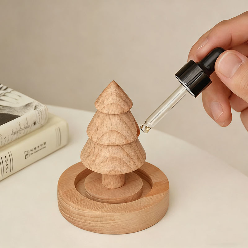 Home Essentials Bathroom Accessories - Mini Wooden Essential Oil Diffuser Christmas