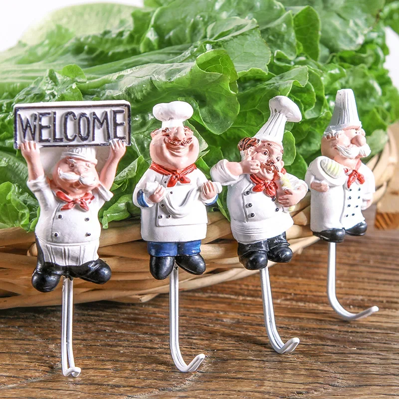 Towel Bar Stainless - Cute Cartoon Chef Shape Decorative Hooks