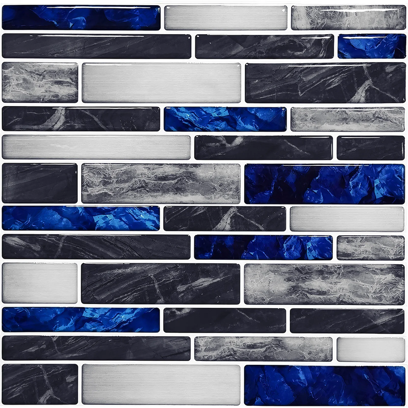 Home Bathroom Tiles - 10x Self-Adhesive 3D-Mosaic Tile Sticker Kitchen