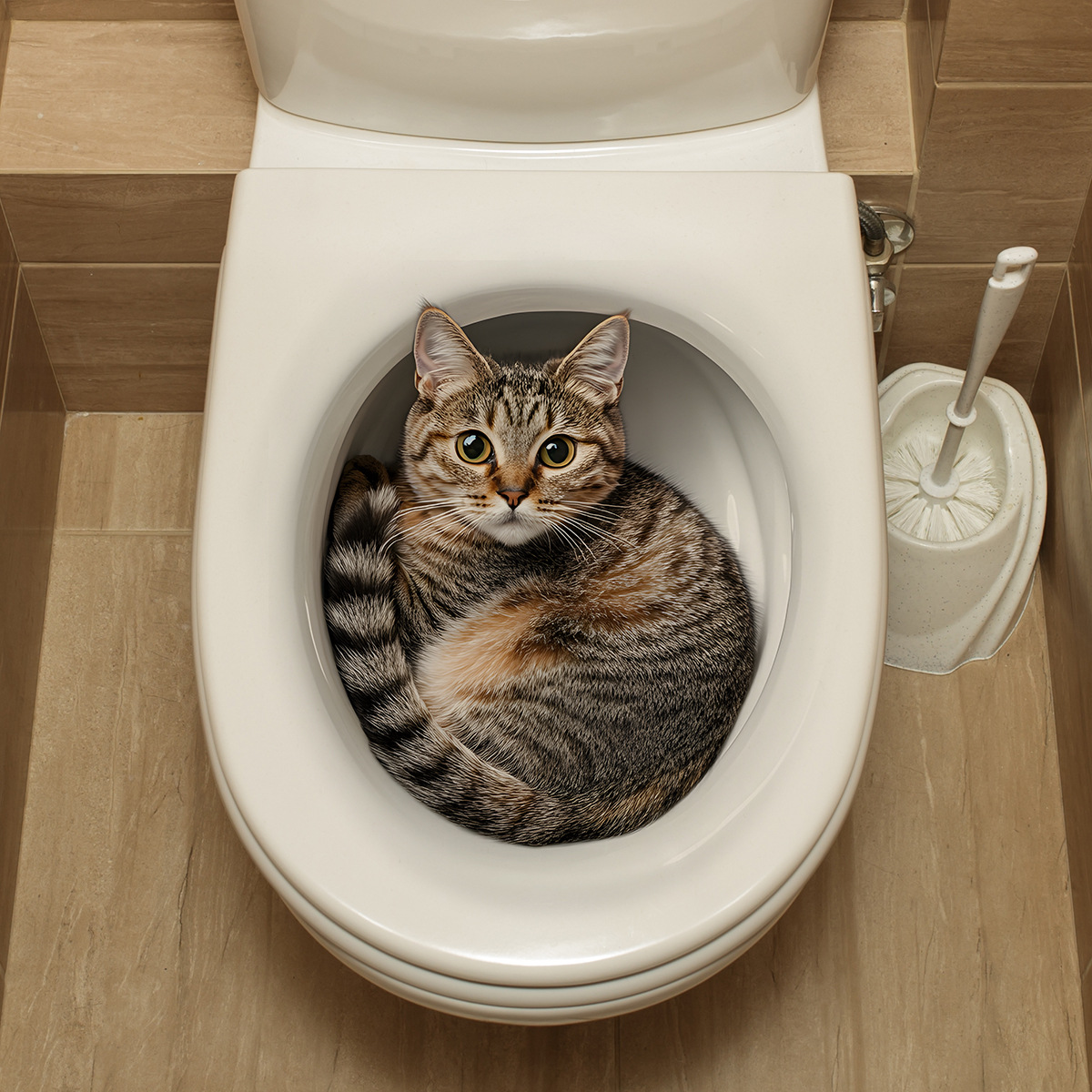 Home Bathroom Gadgets - 3D Funny Cat Toilet Sticker Bathroom