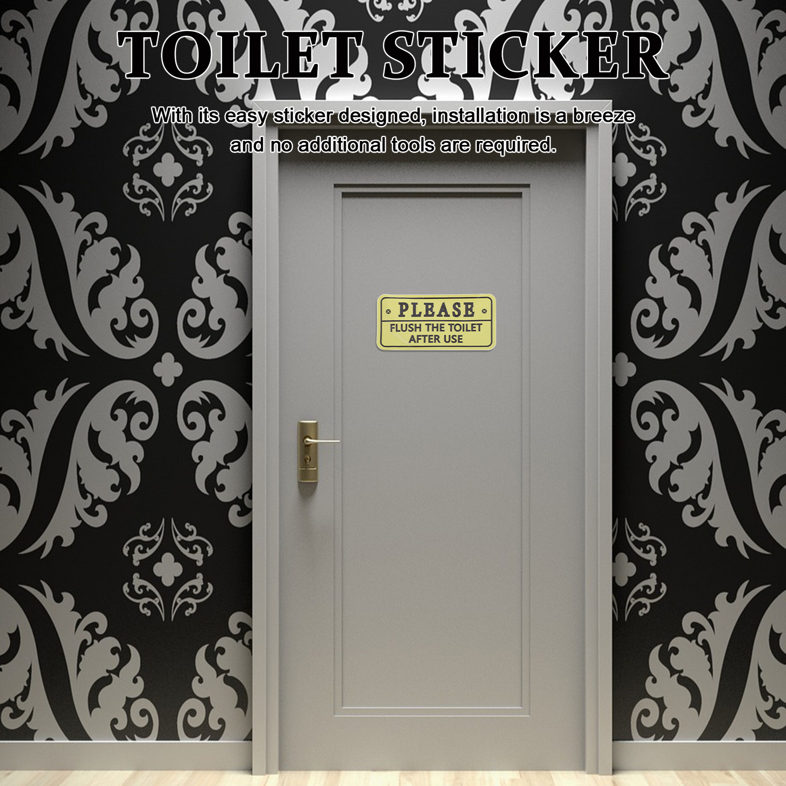 Home Bathroom Etiquette - 2Pcs Toilet Reminder Decal Waterproof Bathroom