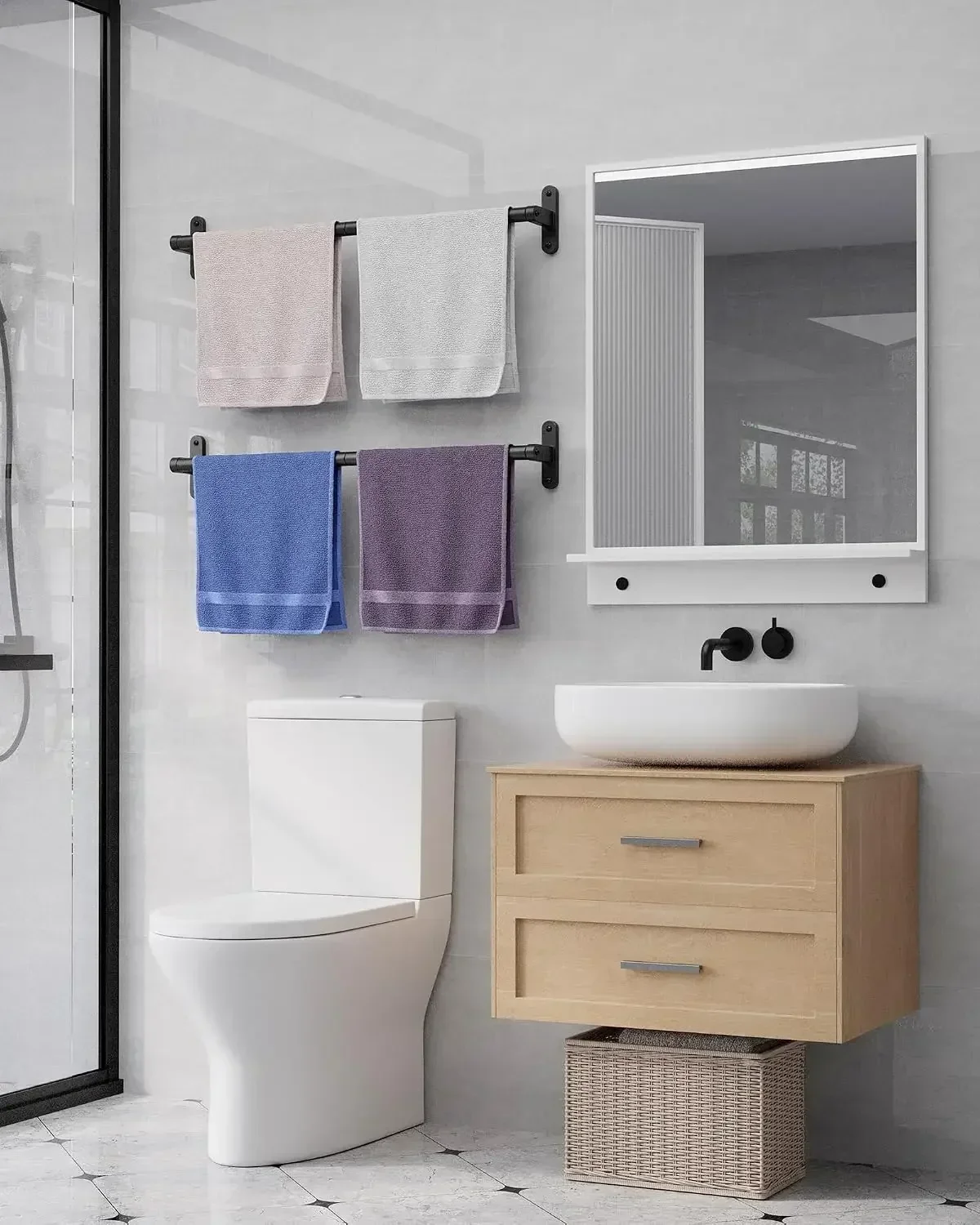 Matte Black Towel Rack for Bat - Home Essentials Bathroom Accessories review and price