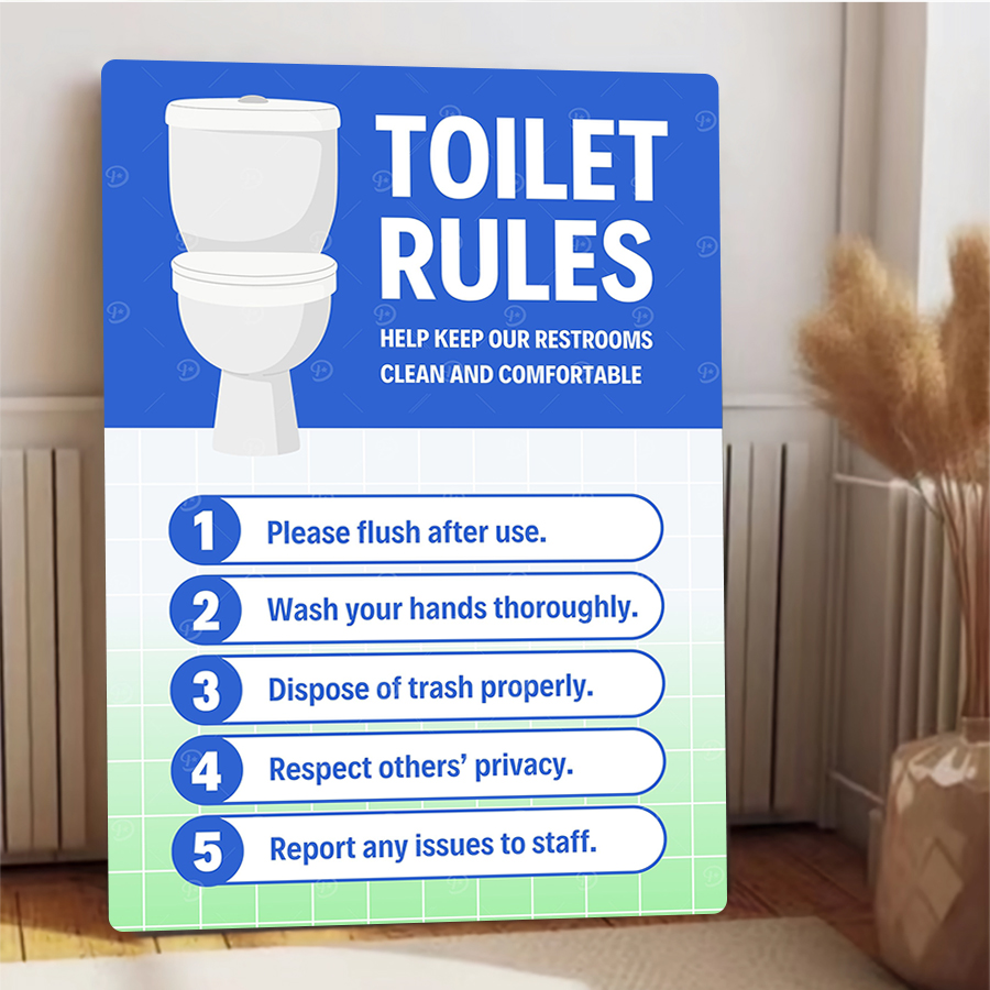 Custom Toilet Rules Metal Sign - Home Bathroom Etiquette review and price