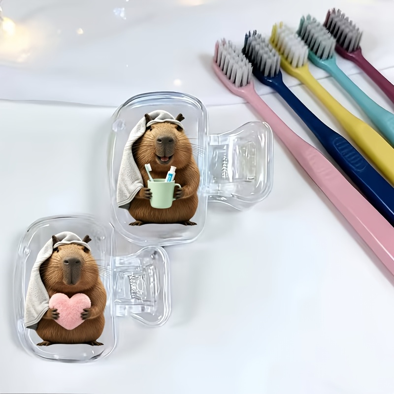 2pcs Capybara Holding Heart An - Home Essentials Bathroom Accessories review and price