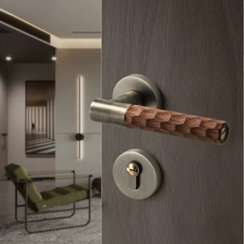 Wooden Door Handle Zinc Silent - Home Hardware Bathroom Accessories review and price