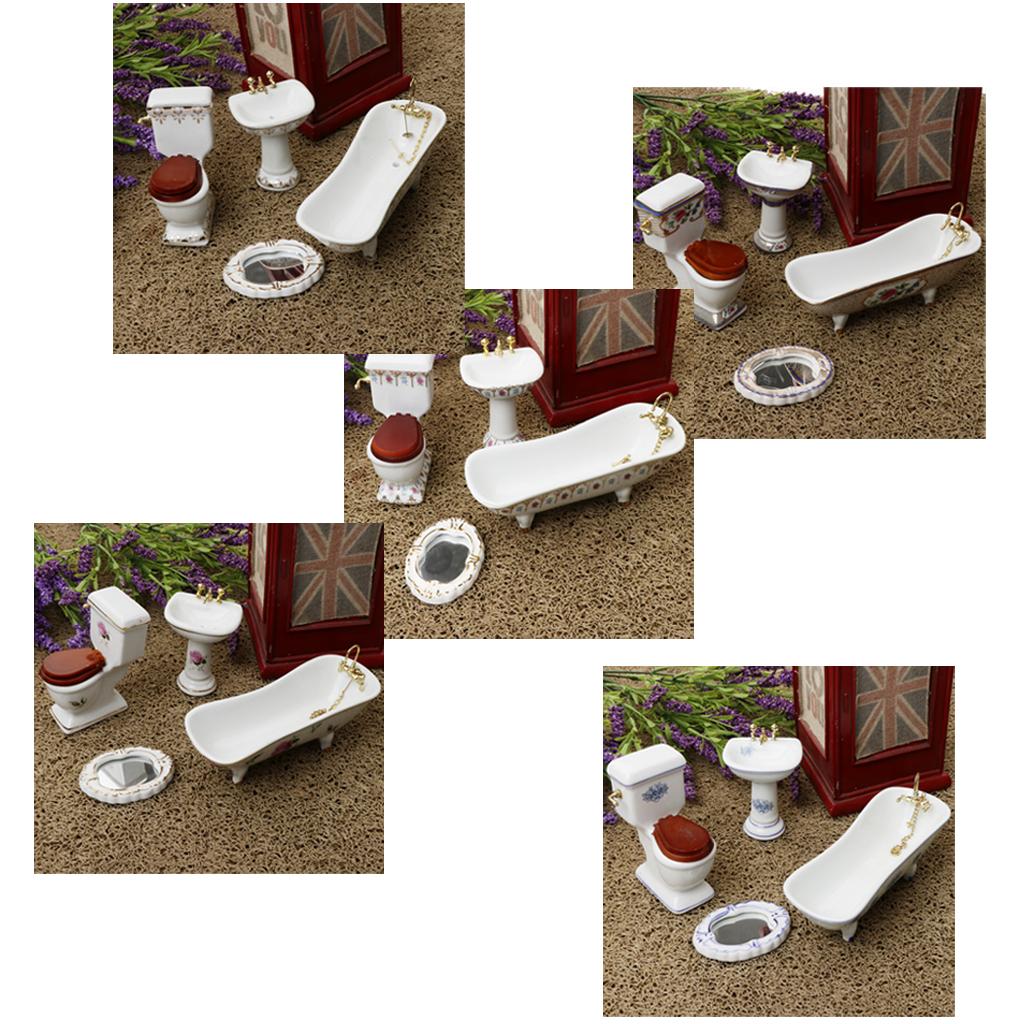 Ceramic Dollhouse Bathroom Set - Home Bathroom Scales review and price
