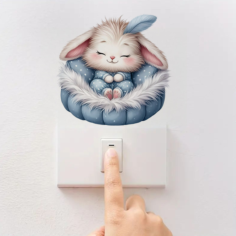 Cute Sleepy Bunny Sticker, Wat - Home Bathroom Tiles review and price