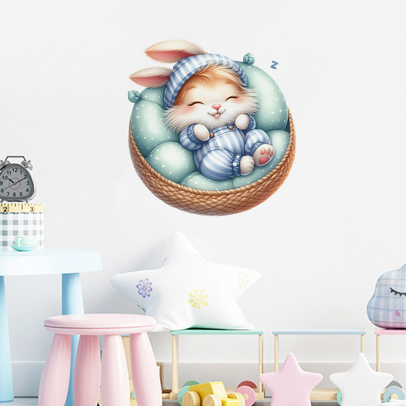 Cute Sleepy Bunny Sticker, Wat - Home Bathroom Tiles review and price