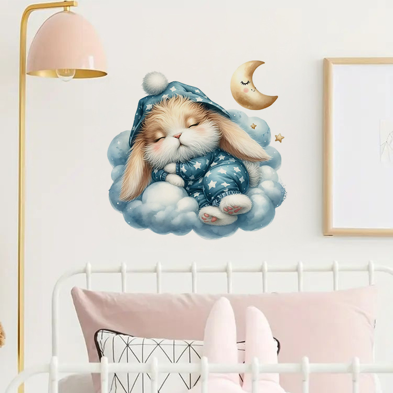 Cute Sleepy Bunny Sticker, Wat - Home Bathroom Tiles review and price