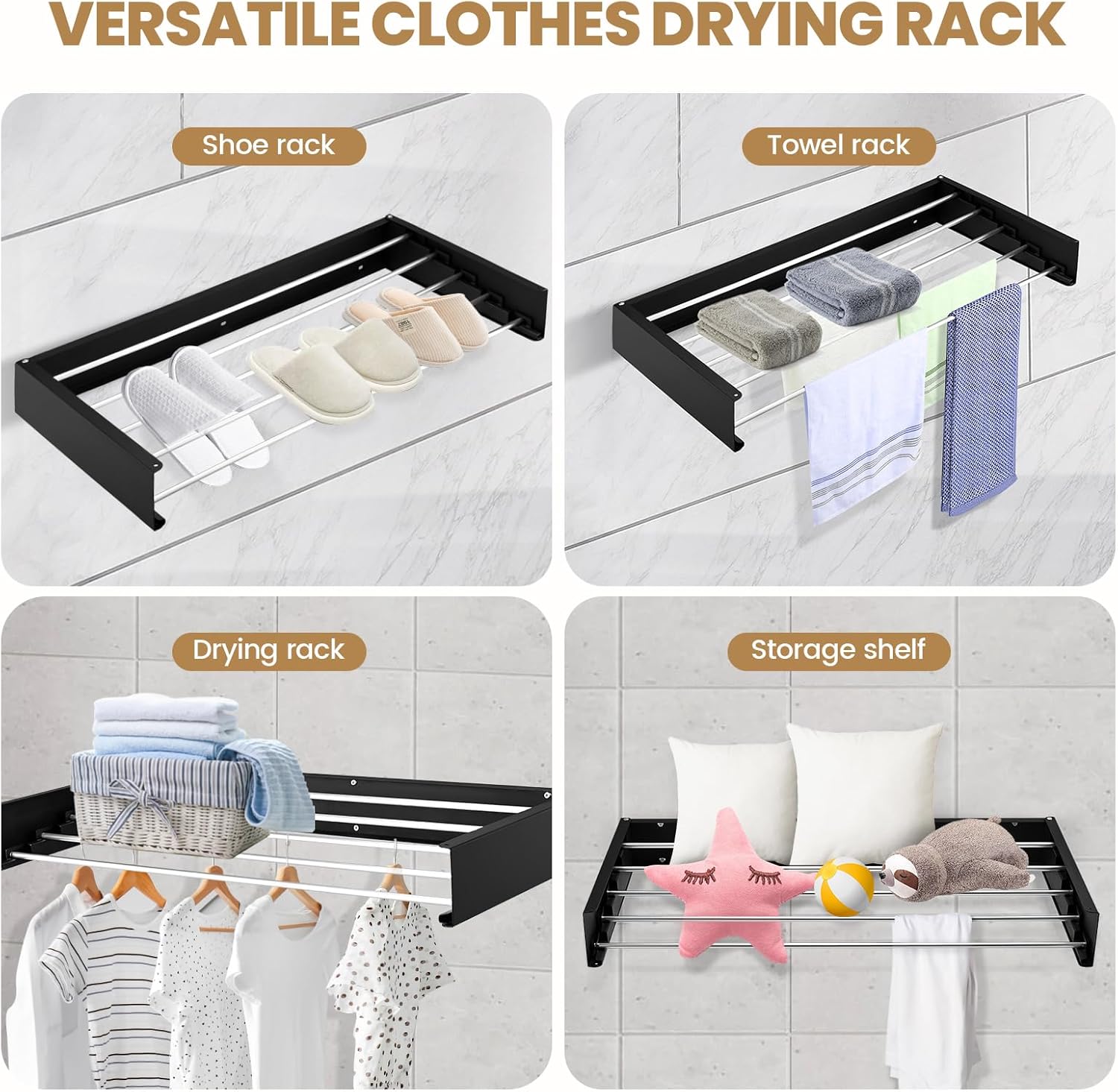 80cm Wall Mounted Laundry Dryi - Towel Bar Stainless review and price