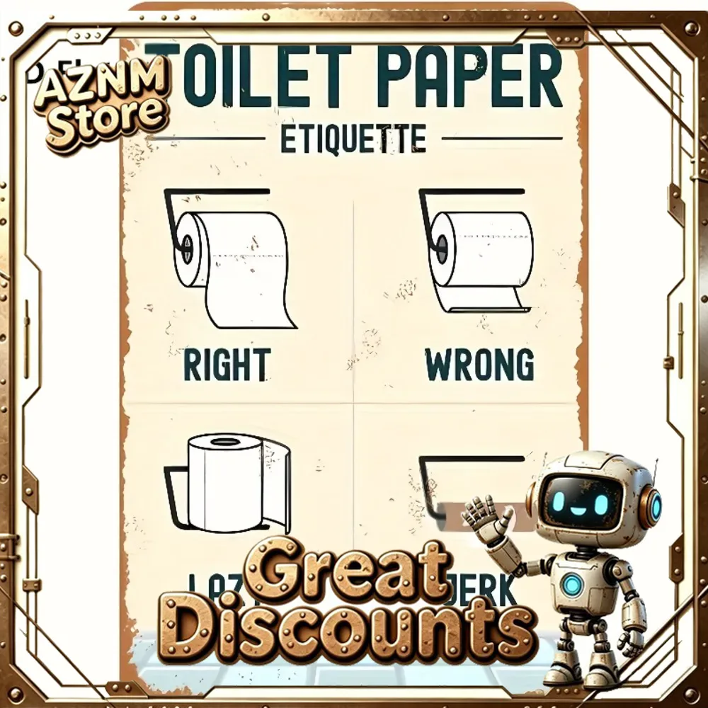 Toilet Paper Etiquette Sign 2D - Home Bathroom Etiquette review and price