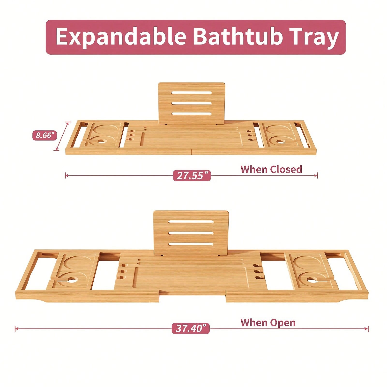 Bamboo Bathtub Caddy Tray, Ext - Bath Caddy Tray review and price