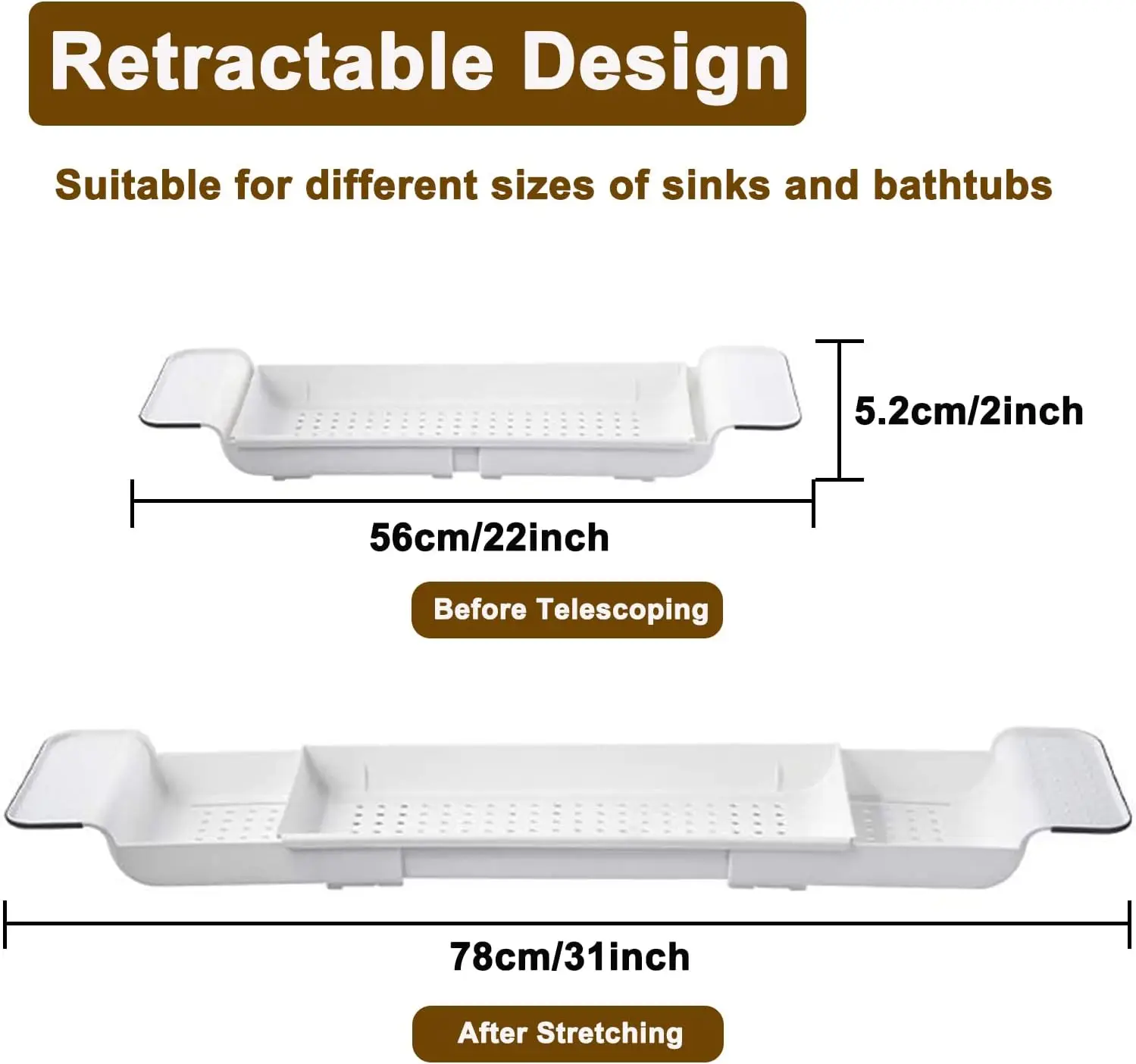 Expandable Drain Bath Shelf Ca - Bath Caddy Tray review and price