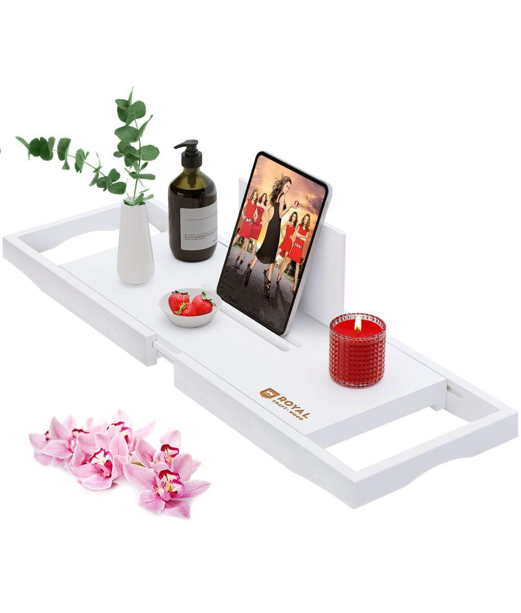 Luxury Expandable Bamboo Batht - Bath Caddy Tray review and price