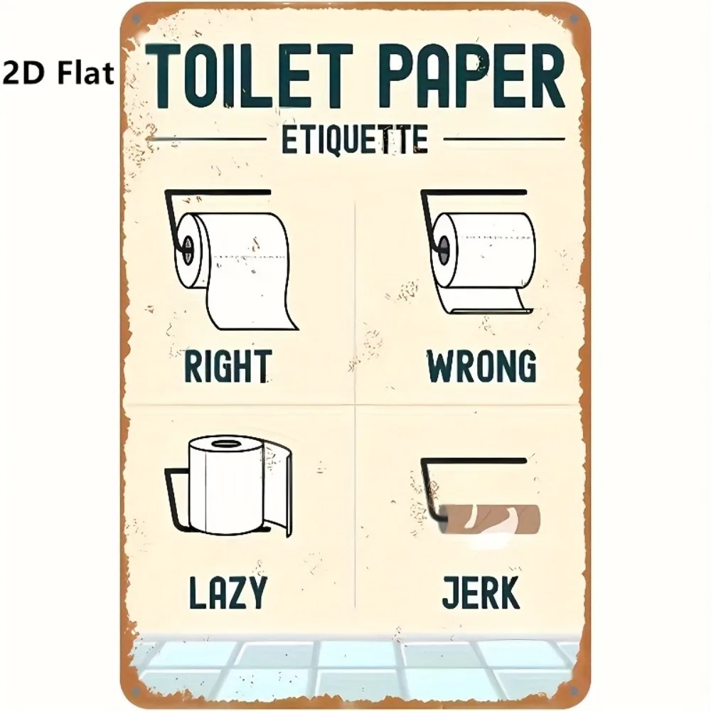 Humorous 2D Flat Toilet Paper  - Home Bathroom Etiquette review and price
